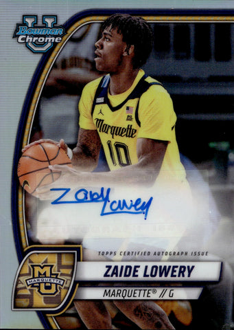 2025 Zaide Lowery Topps Bowman Chrome REFRACTOR AUTO Marquette #90