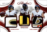 2025 Lamar Jackson Derrick Henry Mark Andrews Panini Flawless RUBY RED TRIPLE LOGO PATCH 07/15 #TP-BAL Baltimore Ravens