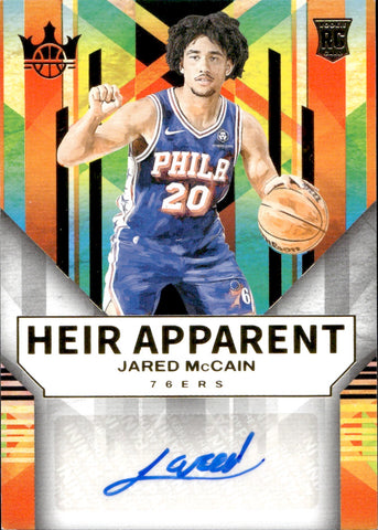 2024-25 Jared McCain Panini Court Kings GOLD ROOKIE HEIR APPARENT AUTO 032/125 AUTOGRAPH RC #HA-JAR Philadelphia 76ers