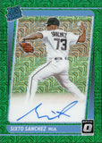 2021 Sixto Sanchez Donruss Optic GREEN MOJO RATED ROOKIE AUTO 28/99 AUTOGRAPH #RRS-SS Miami Marlins