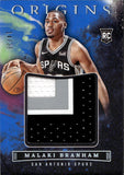 2022-23 Malaki Branham Panini Origins BLUE ROOKIE PATCH 14/35 RELIC #JJ-MBS San Antonio Spurs