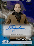 2024 Topps Chrome Star Wars Debut Autograph Peter Jacobson as Myn Weaver #AU-PJ 114/199 KAMINO AQUA REFRACTOR AUTO