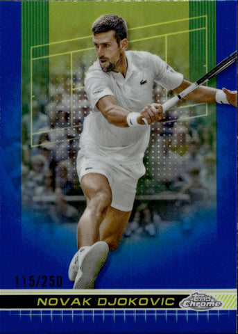2024 Novak Djokovic Topps Chrome BLUE REFRACTOR 115/250 #1 PTPA