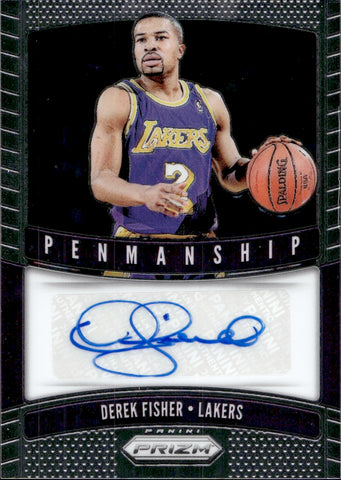 2019-20 Derek Fisher Panini Prizm PENMANSHIP AUTO AUTOGRAPH #PM-DFS Los Angeles Lakers