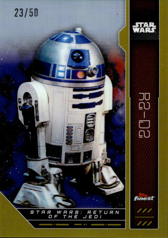 2023 R2-D2 Topps Finest Star Wars GOLD REFRACTOR 23/50 #FN-59 Return of the Jedi