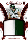 2025 Mason Taylor Panini Flawless ROOKIE RUBY RED JUMBO PATCH 01/15 RELIC RC #RP-MTR New York Jets