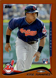 2014 Jose Ramirez Topps ORANGE BORDER ROOKIE RC #424 Cleveland Indians *NRMT*