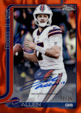 2025 Josh Allen Topps Chrome ORANGE LAVA REFRACTOR AUTOGRAPH 17/25 AUTO #BA-JAL Buffalo Bills *JERSEY NUMBER*
