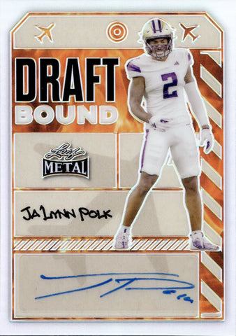 2024 Ja'Lynn Polk Leaf Metal DRAFT BOUND ROOKIE AUTO 7/9 AUTOGRAPH RC #DB-JP1 New England Patriots