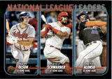 2025 Matt Olson Kyle Schwarber Pete Alonso Topps SERIES ONE NATIONAL LEAGUE LEADERS HOME RUNS BLACK 18/73 #260 Atlanta Braves Philadelphia Phillies New York Mets
