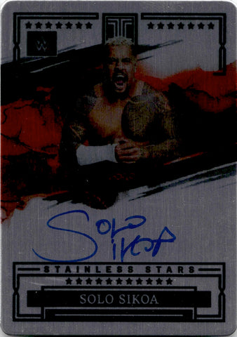 2023 Solo Sikoa Panini Impeccable STAINLESS STARS AUTO 70/99 AUTOGRAPH #ST-SLS Friday Night Smackdown