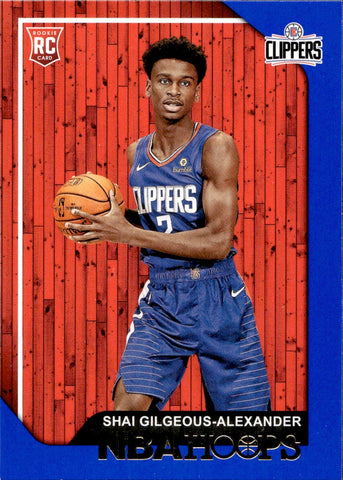 2018-19 Shai Gilgeous-Alexander Panini NBA Hoops BLUE ROOKIE RC #262 Los Angeles Clippers