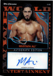 2021 Mustafa Ali Topps Chrome WWE Slam Attax BLACK REFRACTOR AUTO 14/50 AUTOGRAPH #A-MA Monday Night Raw