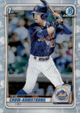 2020 Pete Crow-Armstrong Bowman Draft CHROME PROSPECT 1ST BOWMAN REFRACTOR #BD-72 New York Mets