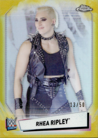 2021 Rhea Ripley Topps Chrome GOLD REFRACTOR 13/50 #90 NXT
