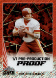 2024 Joe Theismann Leaf Metal 1/1 PRE-PRODUCTION PROOF RED SHIMMER ONE-OF-ONE Washington Redskins