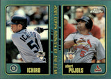 2001 Albert Pujols Ichiro Suzuki Topps Chrome ROOKIE RETROFRACTOR RC #T99 Cardinals Mariners *NRMT Back*