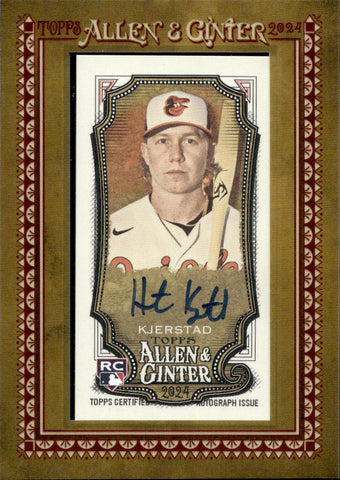 2024 Heston Kjerstad Topps Allen & Ginter ROOKIE MINI FRAMED AUTO AUTOGRAPH RC #MA-HK Baltimore Orioles