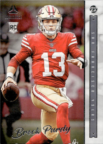 2022 Brock Purdy Panini Chronicles LUMINANCE UPDATE ROOKIE RC #213 San Francisco 49ers