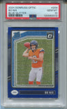 2024 Bo Nix Donruss Optic BLUE GLITTER RATED ROOKIE RC PSA 10 #209 Denver Broncos 3372