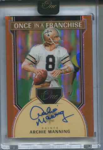 2024 Archie Manning Panini One ORANGE ONCE IN A FRANCHISE AUTO 14/20 AUTOGRAPH #333 New Orleans Saints
