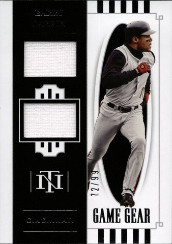 2021 Barry Larkin Panini National Treasures GAME GEAR DUAL JERSEY 72/99 RELIC #GG-BL Cincinnati Reds HOF