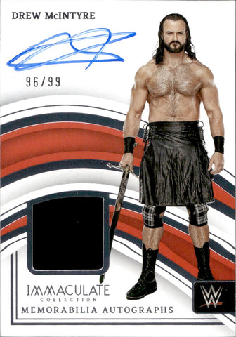 2023 Drew McIntyre Panini Immaculate WWE SHIRT AUTO 96/99 AUTOGRAPH RELIC #MA-DMT Monday Night Raw