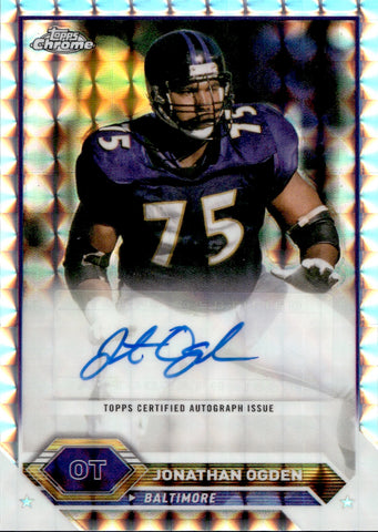 2024 Jonathan Ogden Topps Chrome GEOMETRIC REFRACTOR AUTOGRAPH VARIATION AUTO #TCA-JO Baltimore Ravens