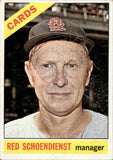 1966 Red Schoendienst Topps #76 St. Louis Cardinals BV $6 1