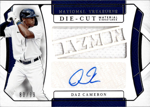 2022 Daz Cameron Panini National Treasures DIE-CUT JERSEY AUTO 80/99 AUTOGRAPH RELIC #DCMS-DC Detroit Tigers