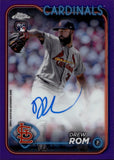 2024 Drew Rom Topps Chrome ROOKIE PURPLE REFRACTOR AUTO 025/250 AUTOGRAPH RC #RA-DR St. Louis Cardinals