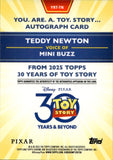 2025 Teddy Newton Topps Toy Story 30 Years BLUE SKY REFRACTOR MINI BUZZ AUTO 24/150 YRT-TN