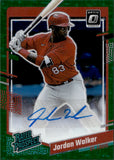 2023 Jordan Walker Panini Donruss Optic RATED PROSPECT SIGNATURES GREEN STARS PRIZM AUTOGRAPH ROOKIE 6/8 AUTO RC #RPS-JW St. Louis Cardinals