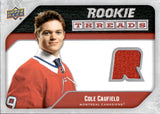 2021-22 Cole Caufield Upper Deck Series 2 ROOKIE THREADS JERSEY RC #RT-CC Montreal Canadiens