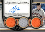 2023 Logan Webb Topps Museum Collection SIGNATURE SWATCHES TRIPLE RELIC AUTOGRAPH 61/299 AUTO JERSEY #SWTRA-LW San Francisco Giants