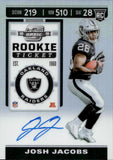 2019 Josh Jacobs Panini Contenders Optic ROOKIE TICKET AUTOGRAPH AUTO #124 Oakland Raiders