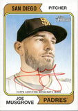 2023 Joe Musgrove Topps Heritage REAL ONE RED INK AUTO 73/74 AUTOGRAPH #ROA-JM San Diego Padres