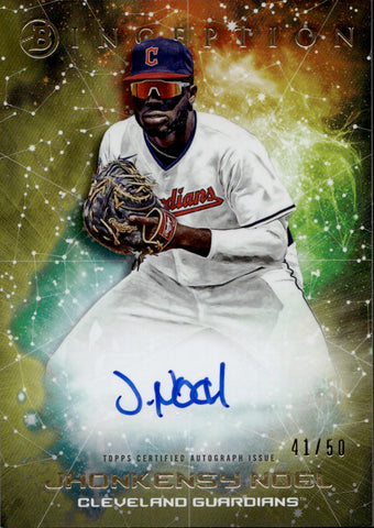 2022 Jhonkensy Noel Bowman Inception GOLD PRIMORDIAL PROSPECT AUTO 41/50 AUTOGRAPH #PPA-JN Cleveland Guardians