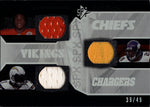 2008 Adrian Peterson LaDainian Tomlinson Jamaal Charles Upper Deck SPx WINNING TRIOS TRIPLE JERSEY 39/49 RELIC #WT16 Vikings Chargers Chiefs