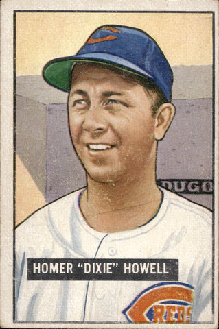 1951 Homer "Dixie" Howell Bowman ROOKIE RC #252 Cincinnati Reds BV $20