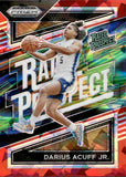 2024 Darius Acuff Jr. Panini Prizm Draft Picks RATED PROSPECT RED ICE PRIZM #7 Arkansas Razorbacks