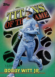 2026 Bobby Witt Jr. Topps TITANS OF THE GAME GREEN FOIL 13/99 #TOG-16 Kansas City Royals