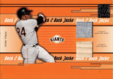 2005 Willie Mays Donruss Elite BACK TO BACK JACKS DUAL JERSEY BAT 02/50 RELIC #BBJ-28 San Francisco Giants HOF
