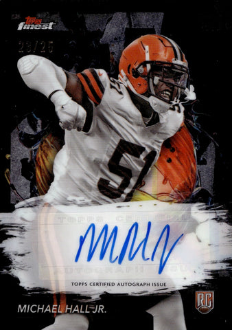 2024 Michael Hall Jr. Topps Finest ROOKIE BLACK REFRACTOR AUTO 23/25 AUTOGRAPH RC #RFA-JMC Cleveland Browns