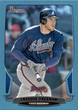 2013 Freddie Freeman Bowman BLUE BORDER 212/500 #137 Atlanta Braves