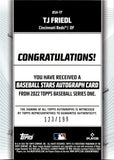 2022 TJ Friedl Topps Series 1 BLACK ROOKIE BASEBALL STARS AUTO 123/199 AUTOGRAPH #BSA-TF Cincinnati Reds