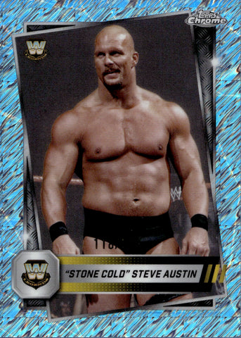2025 "Stone Cold" Steve Austin Topps Chrome WWE AQUA SHIMMER REFRACTOR 118/199 #6 WWE Legend