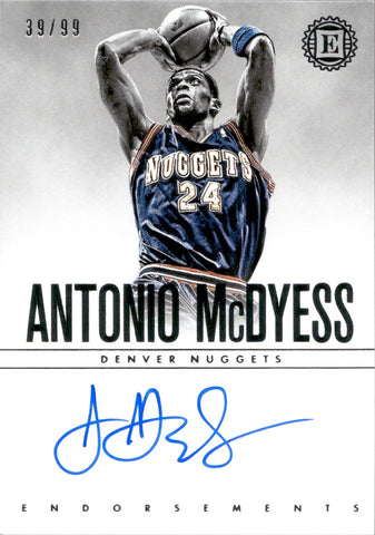 2018-19 Antonio McDyess Panini Encased ENDORSEMENTS AUTO 39/99 AUTOGRAPH #EN-AMD Denver Nuggets