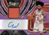 2019-20 Coby White Panini Select PURPLE ROOKIE JERSEY AUTO 85/99 AUTOGRAPH RELIC RC #RJA-CBW Chicago Bulls