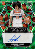 2024-25 Kyshawn George Panini Mosiac GREEN ICE ROOKIE SCRIPTS AUTO AUTOGRAPH RC #RS-KYE Washington Wizards